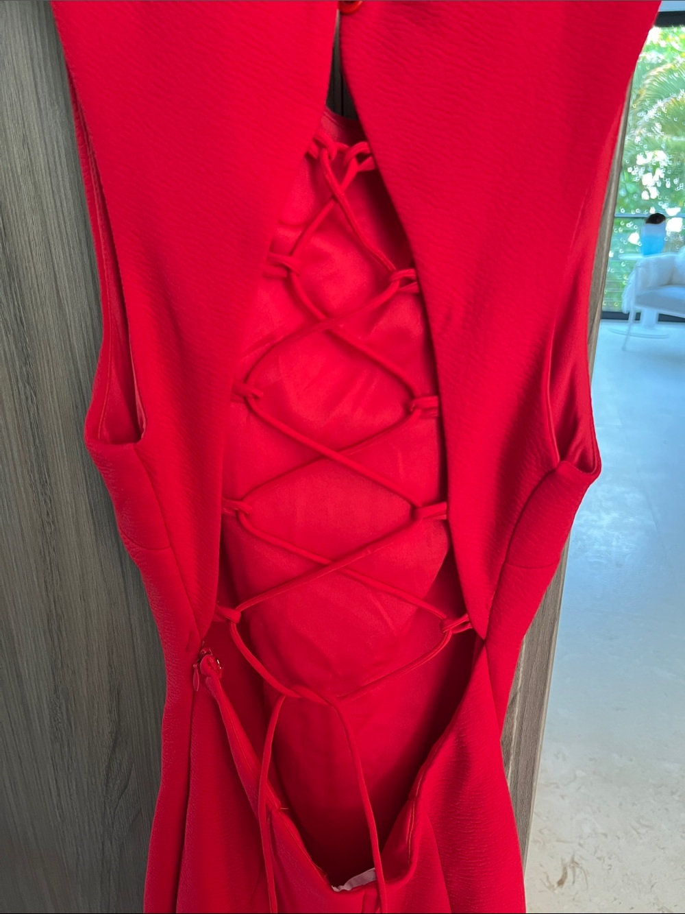 NWT REVOLVE SAINTS & SECRETS SHOWPO Luiza red ruffle corset back dress US /XS - Picture 7 of 13
